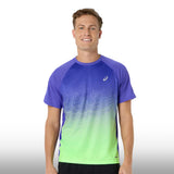 Asics Camiseta Road Fade Ss Top Hombre Cobalt Burst Illuminate Green