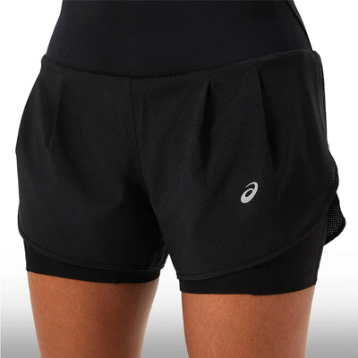 Asics Short Road 2‑N‑1 3.5In Mujer Performance Black
