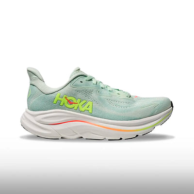 Hoka Clifton 10 Mujer Sea Glass Neon Flame