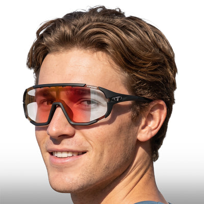 Tifosi Sledge Sunglasses Matte Black Clarion Red Fototec