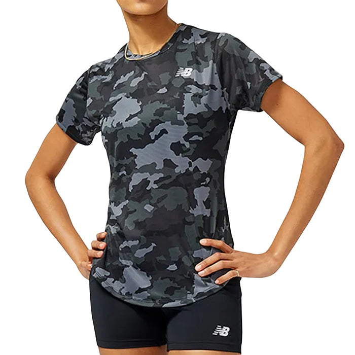 New Balance Blusa Accelerate Mujer Camo Black