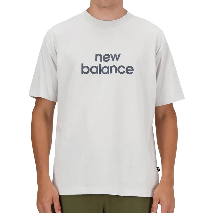 New Balance Camiseta Essentials Linear Hombre Blanco