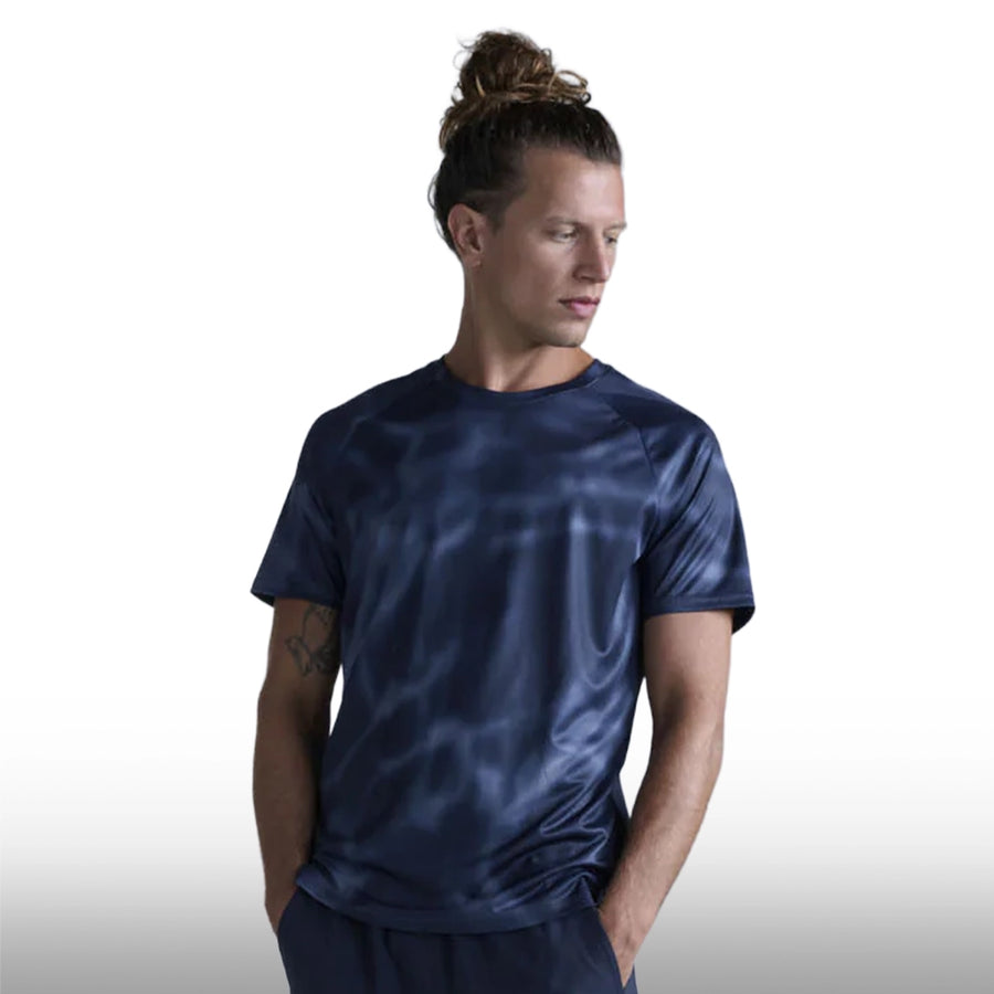 2XU Camiseta Aero Tee Midnight Marble Silver Reflect
