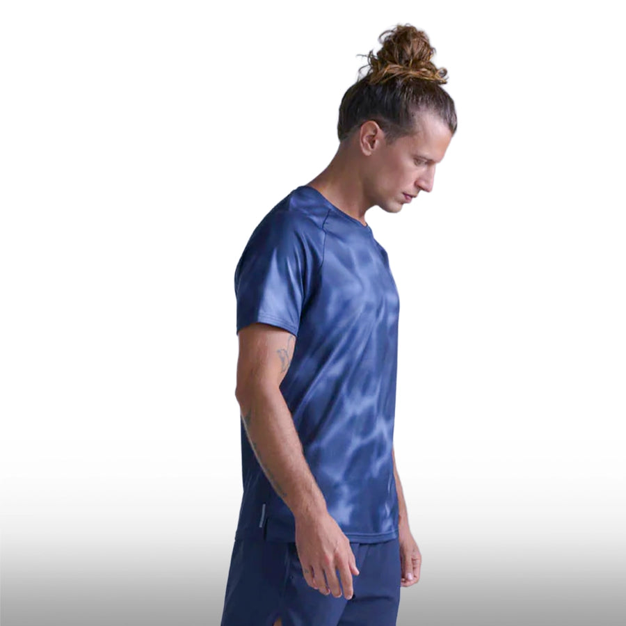 2XU Camiseta Aero Tee Midnight Marble Silver Reflect