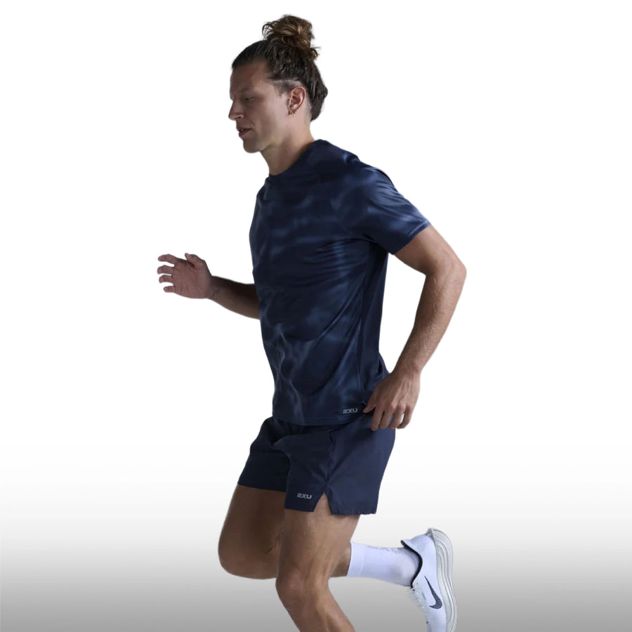 2XU Camiseta Aero Tee Midnight Marble Silver Reflect