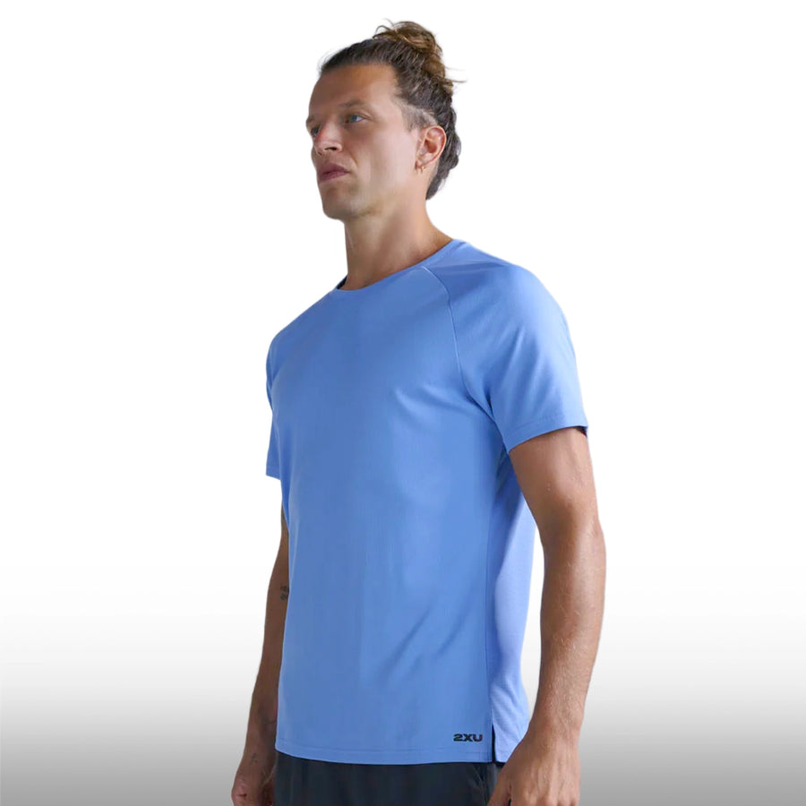 2XU Camiseta Aero Tee Silverlake Blue Black Reflect