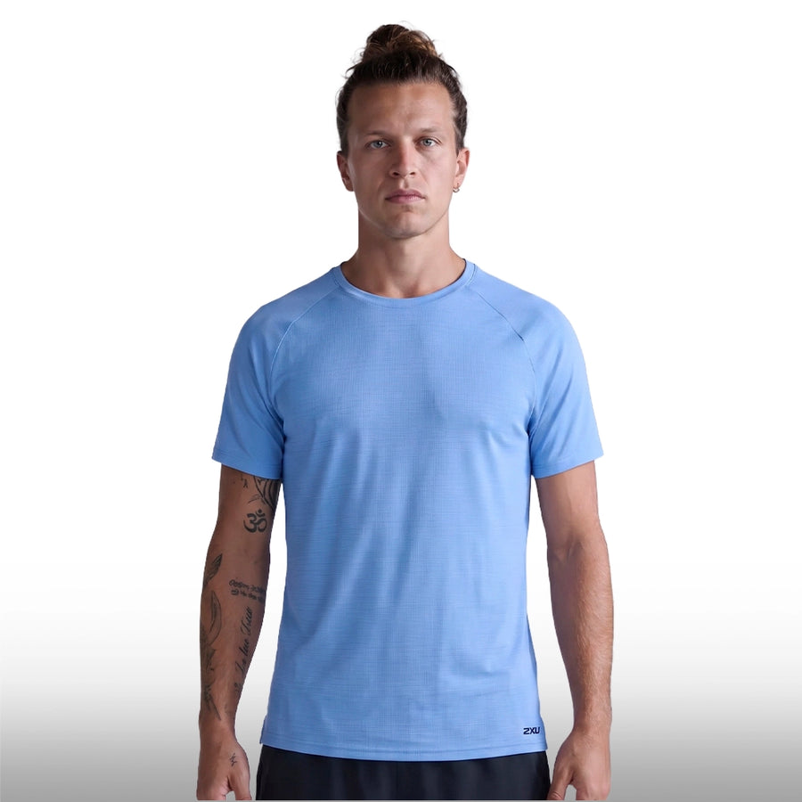 2XU Camiseta Aero Tee Silverlake Blue Black Reflect