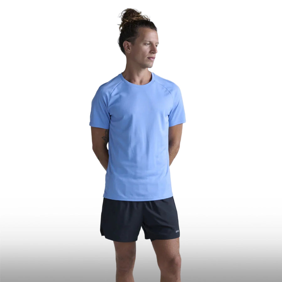 2XU Camiseta Aero Tee Silverlake Blue Black Reflect