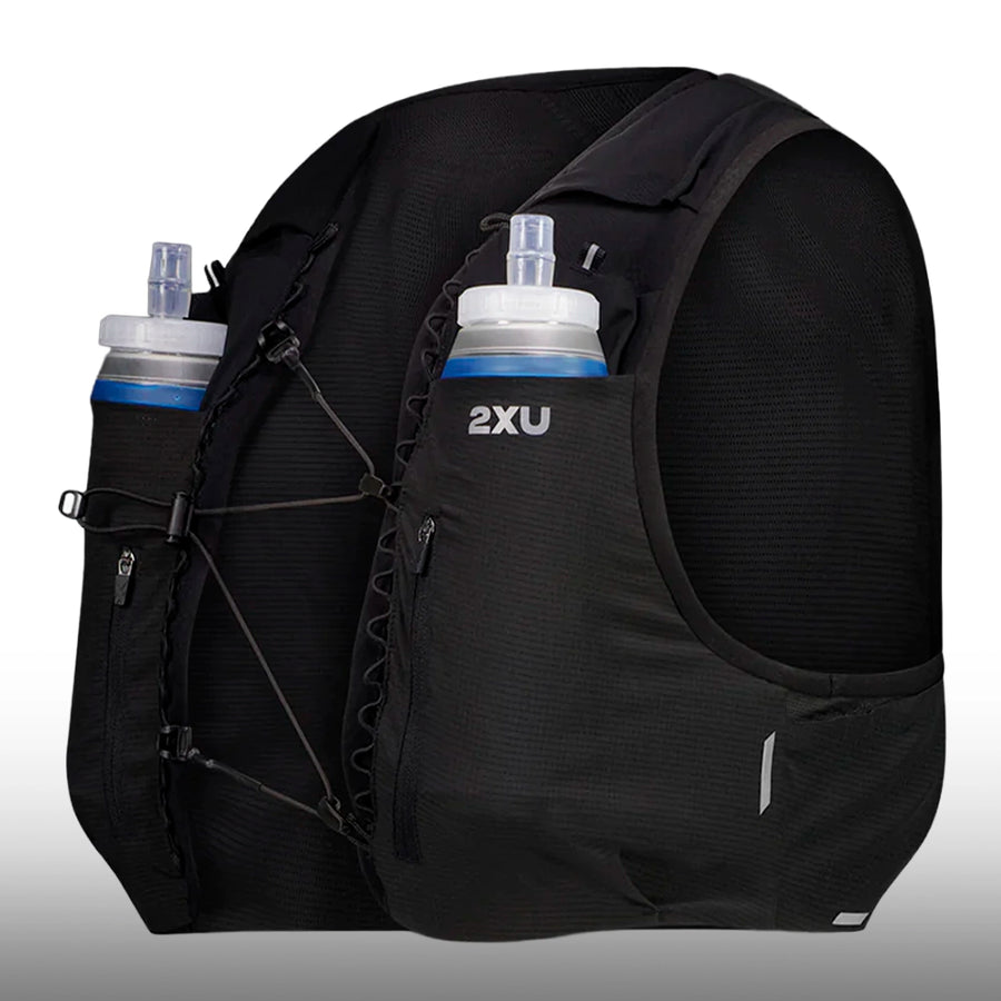 2XU Chaleco Run Hydration Black Silver Reflective