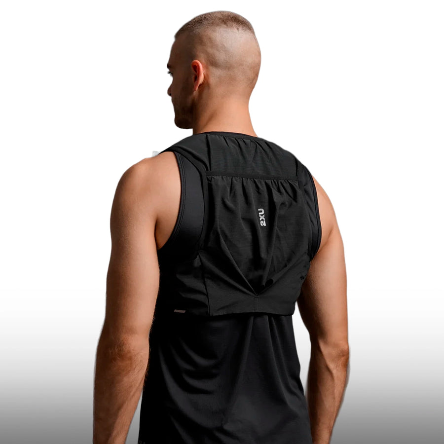 2XU Chaleco Run Hydration Black Silver Reflective