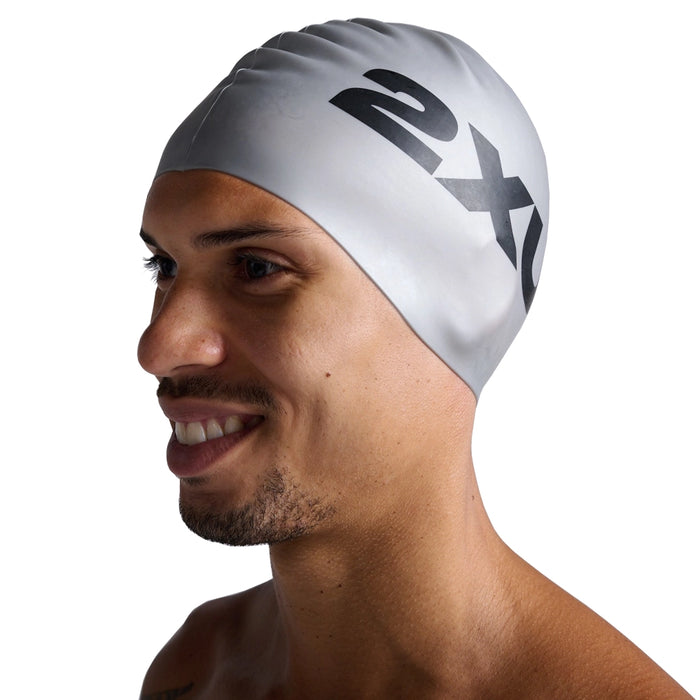 2XU Gorro Natación Silicona Plata