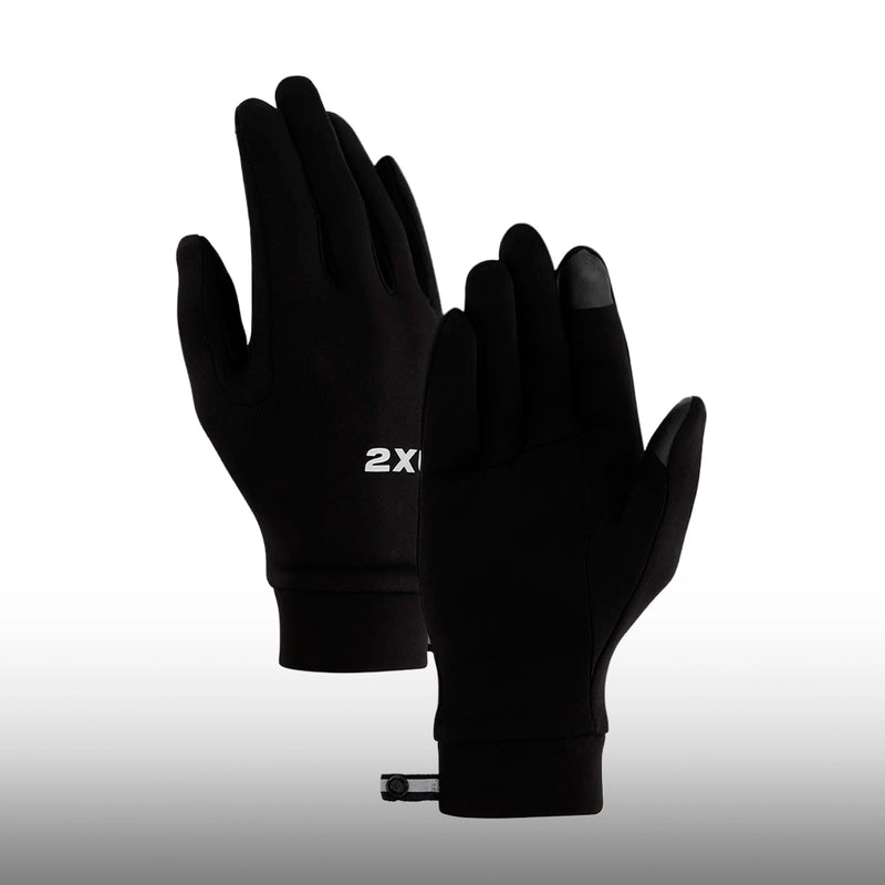 2XU Guantes Run Black Silver Reflective