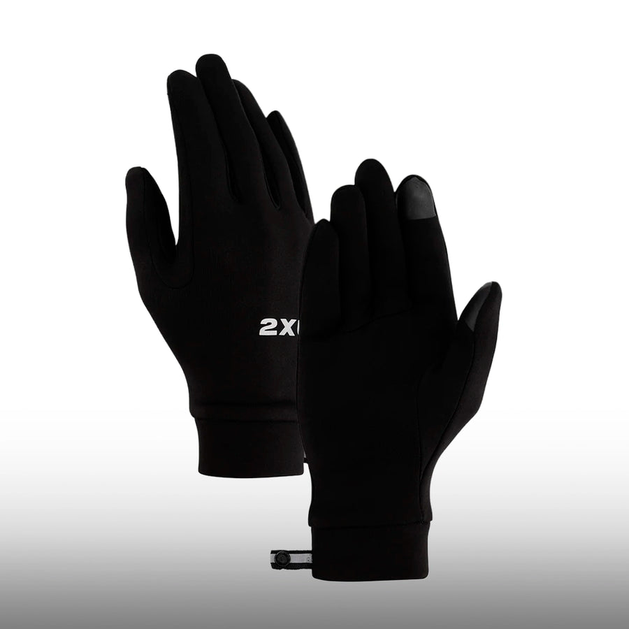 2XU Guantes Run Black Silver Reflective