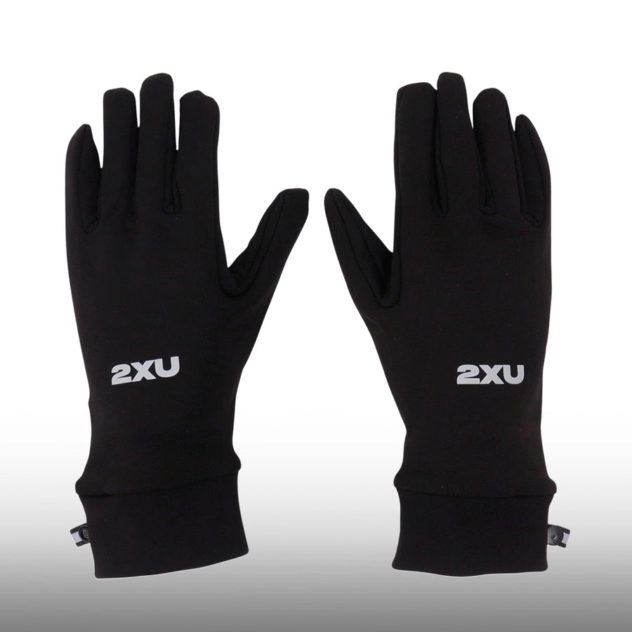 2XU Guantes Run Black Silver Reflective