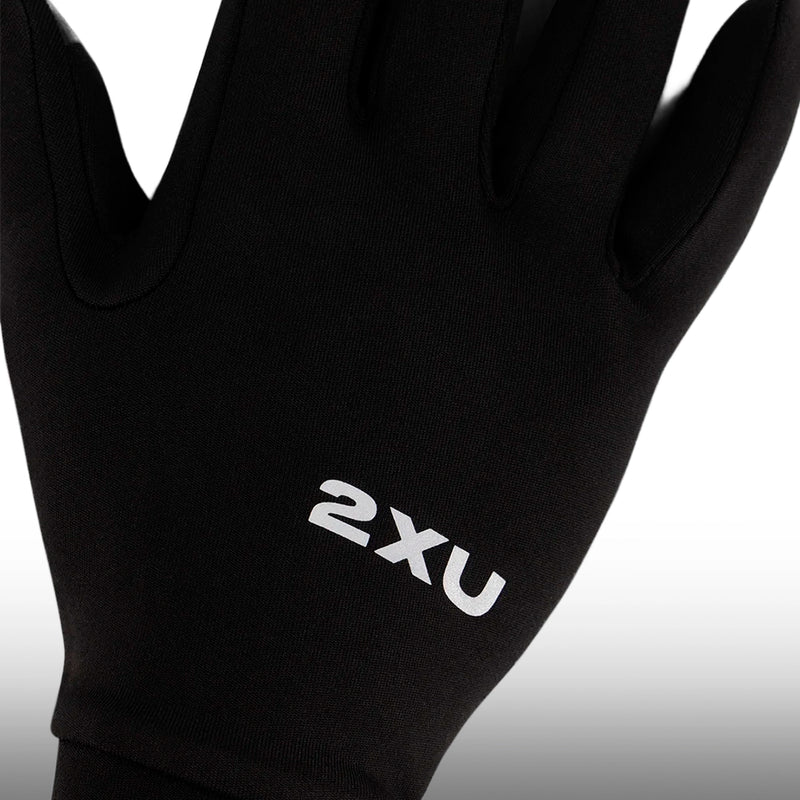 2XU Guantes Run Black Silver Reflective