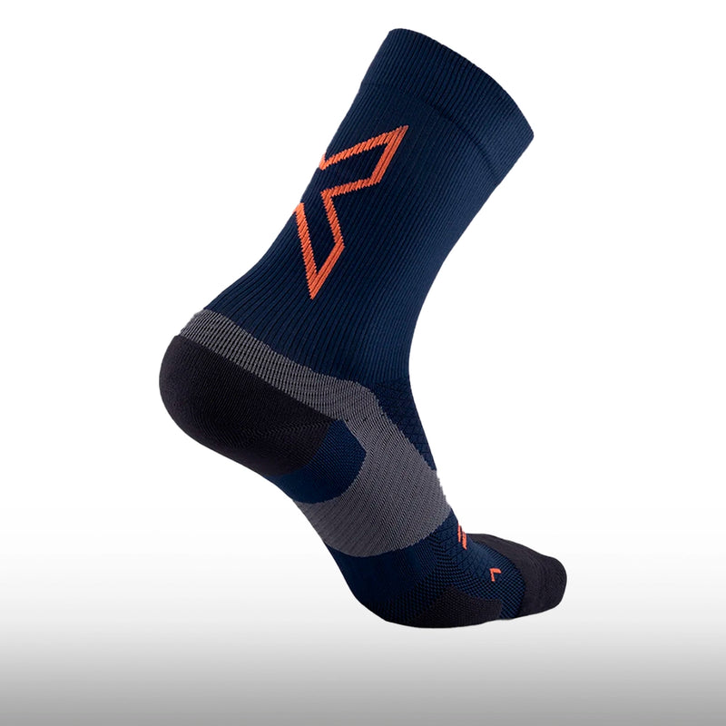 2XU Media Vectr Light Cushion Crew Midnight Ember