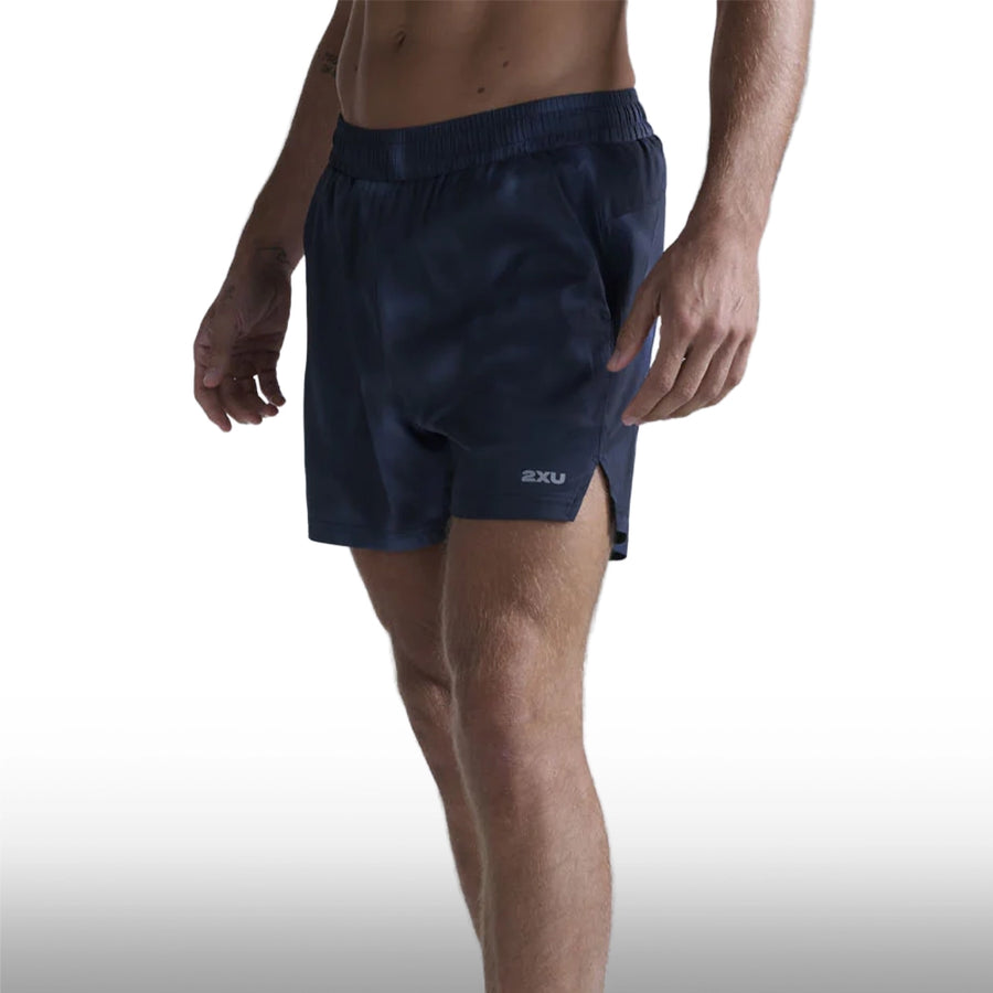 2XU Pantaloneta Aero 5 Inch Lined Midnight Marble Silver Reflect
