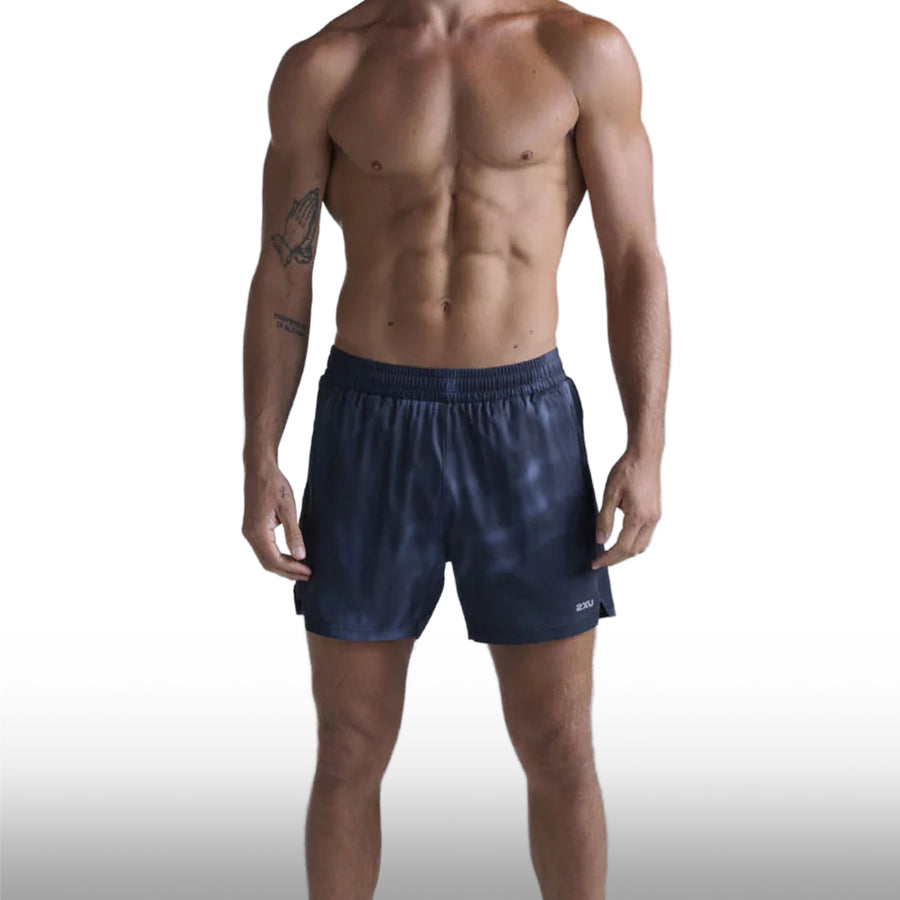2XU Pantaloneta Aero 5 Inch Lined Midnight Marble Silver Reflect