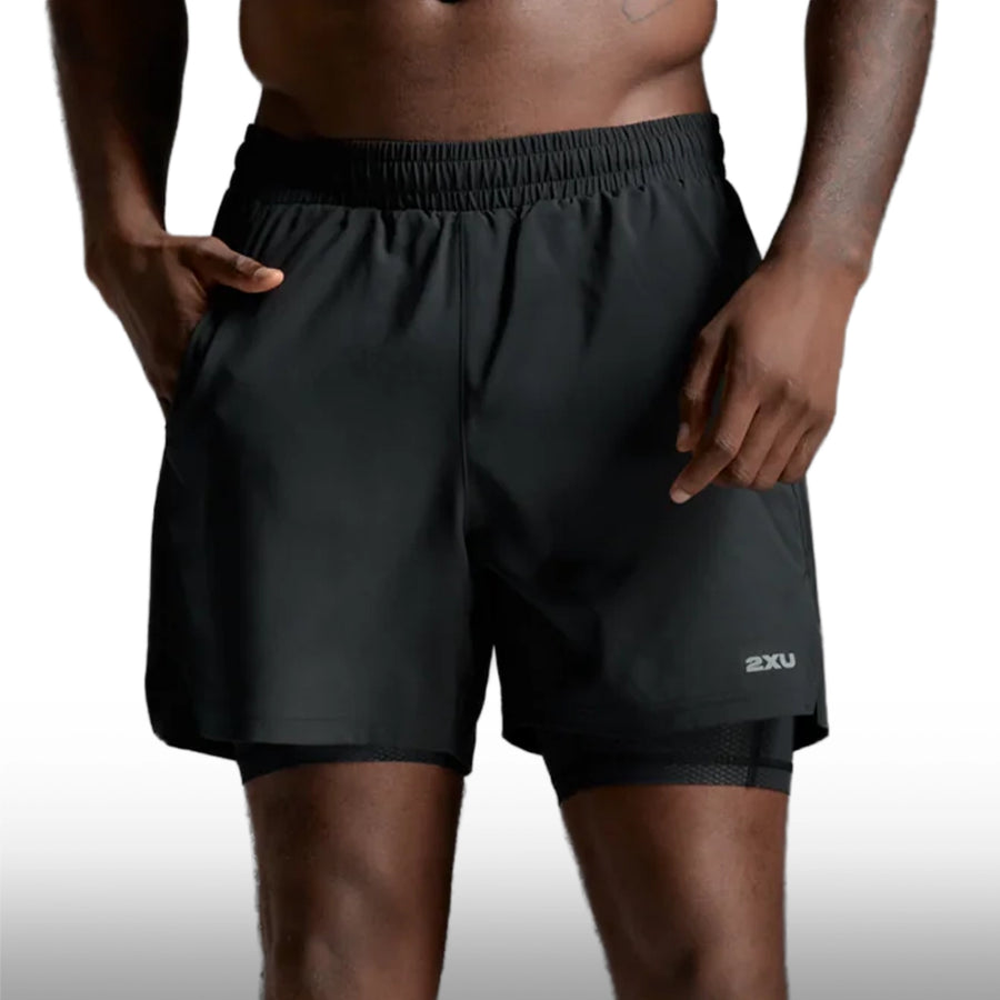 2XU Pantaloneta Aero Mesh 2-In-1 5 Inch Black Silver Reflective
