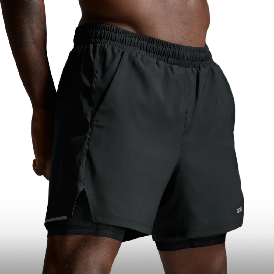 2XU Pantaloneta Aero Mesh 2-In-1 5 Inch Black Silver Reflective