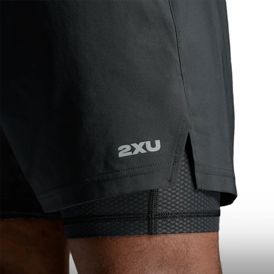2XU Pantaloneta Aero Mesh 2-In-1 5 Inch Black Silver Reflective