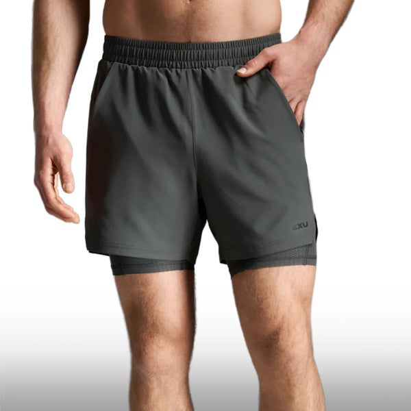 2XU Pantaloneta Aero Mesh 2-In-1 5 Inch Jupiter Black Reflective