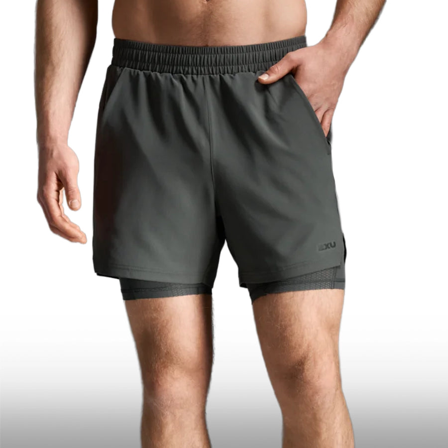 2XU Pantaloneta Aero Mesh 2-In-1 5 Inch Jupiter Black Reflective