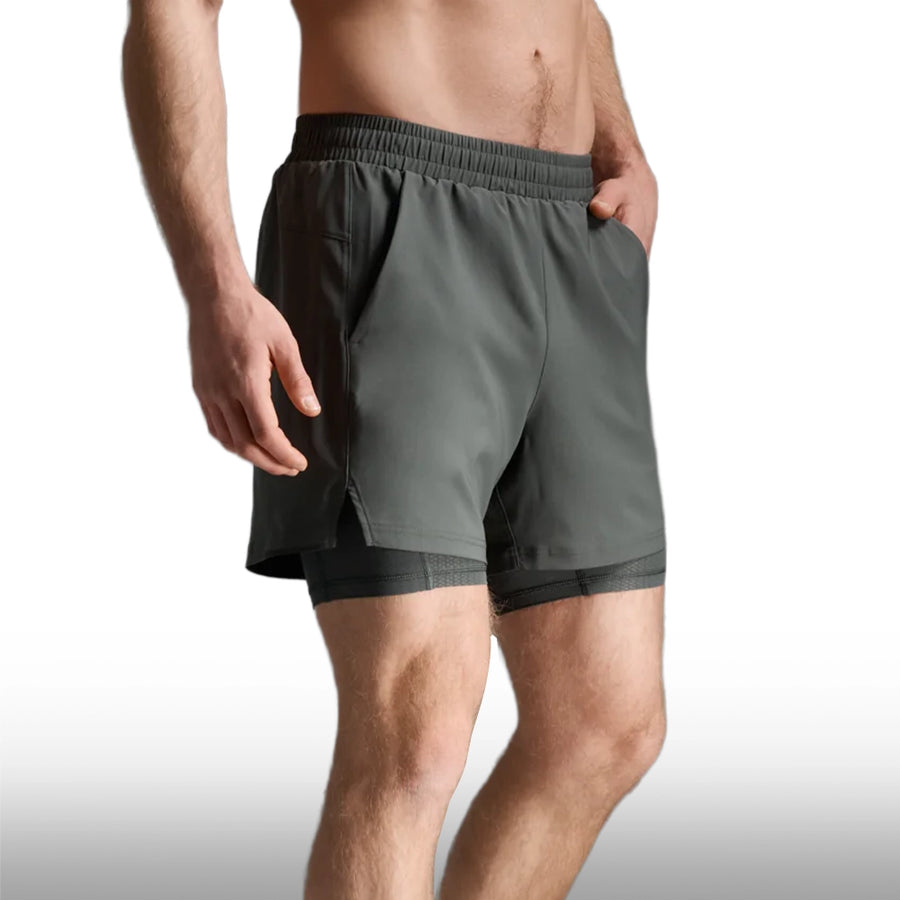 2XU Pantaloneta Aero Mesh 2-In-1 5 Inch Jupiter Black Reflective