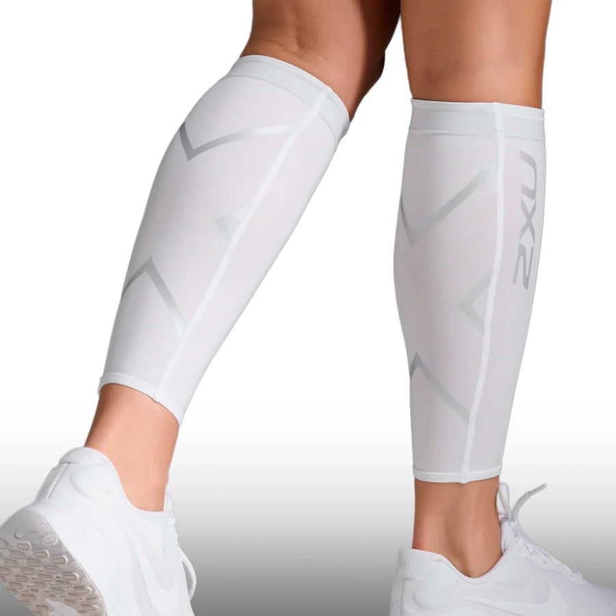 2XU Pantorillera Compression Calf Guards White White