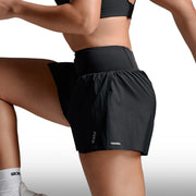 2XU Short Aero Hi-Rise 2-IN-1 3 Inch Black Silver Reflective