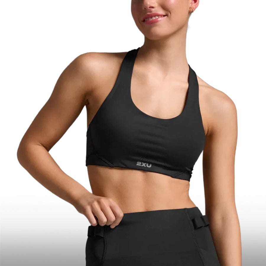 2XU Top Aero Mesh Medium Impact Black Silver Reflective