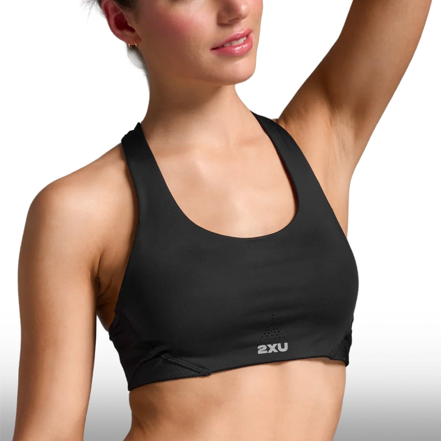 2XU Top Aero Mesh Medium Impact Black Silver Reflective