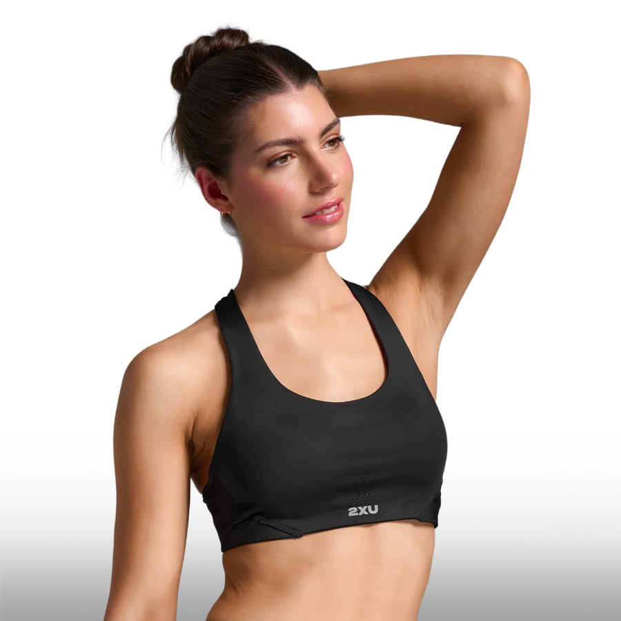 2XU Top Aero Mesh Medium Impact Black Silver Reflective
