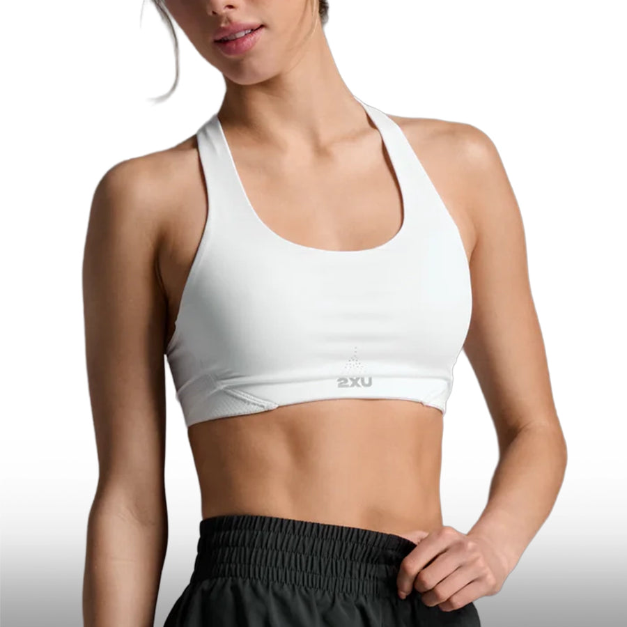 2XU Top Aero Mesh Medium Impact White Silver Reflective