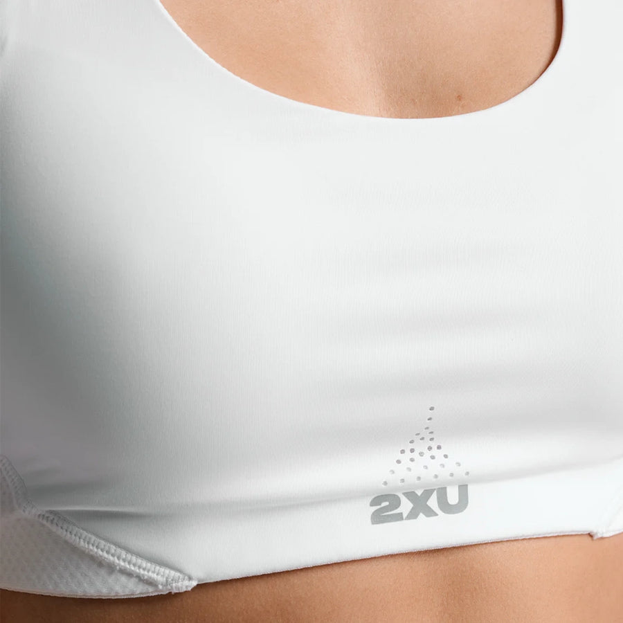 2XU Top Aero Mesh Medium Impact White Silver Reflective
