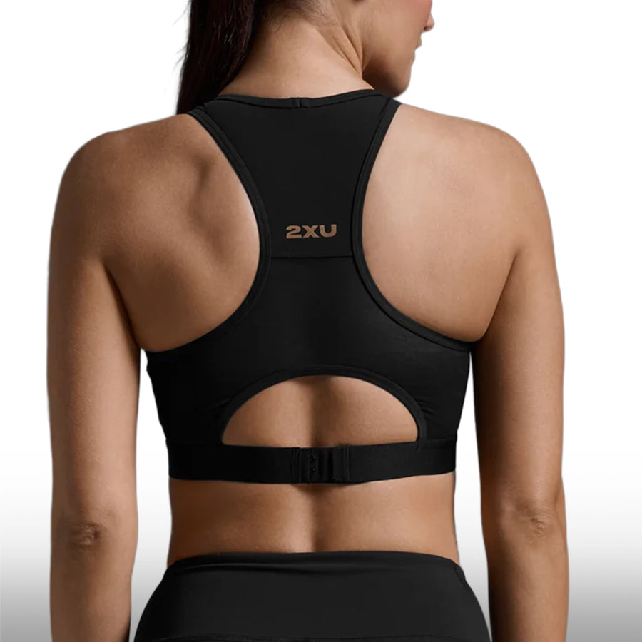 2XU Top Aero Trip Crop Black White