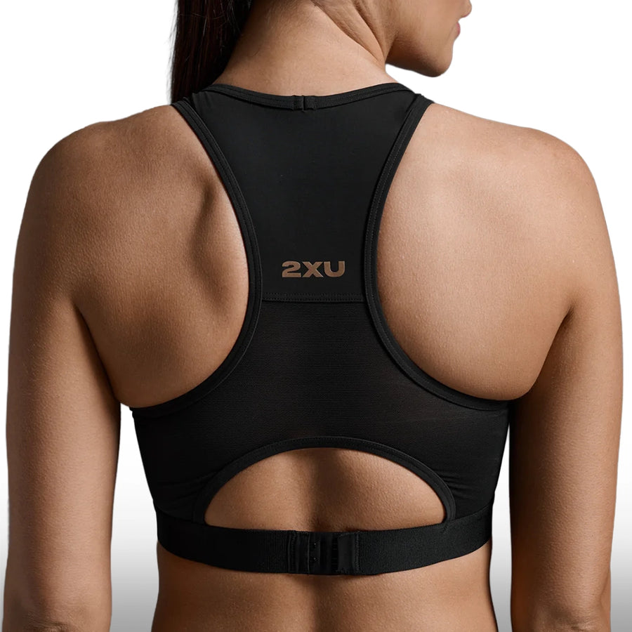 2XU Top Aero Trip Crop Black White