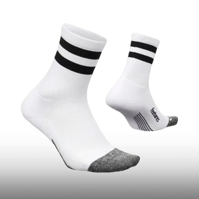 Feetures Elite Light Cushion Mini Crew White Stripe