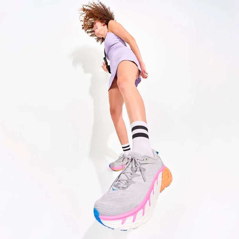 Feetures Elite Light Cushion Mini Crew White Stripe