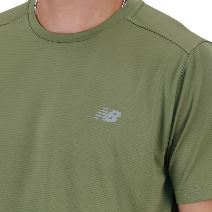 New Balance Camiseta Run Hombre Olive