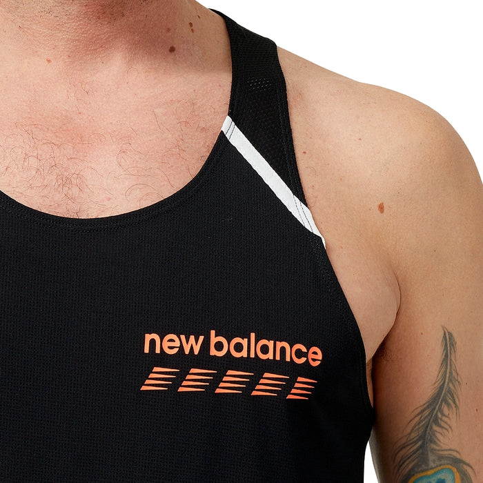 New Balance Camiseta Accelerate Pacer Singlet Hombre Black