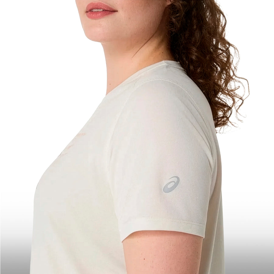 Asics Blusa Fujitrail Logo Short Sleeve Top Mujer Cream