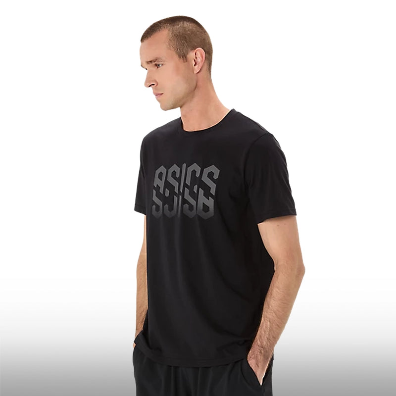 Asics Camiseta HEX Graphic Cotton Blend Tee Hombre Performance Black