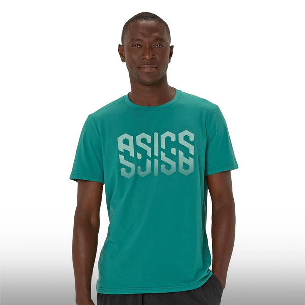 Asics Camiseta HEX Graphic Cotton Blend Tee Hombre Rainy Lake
