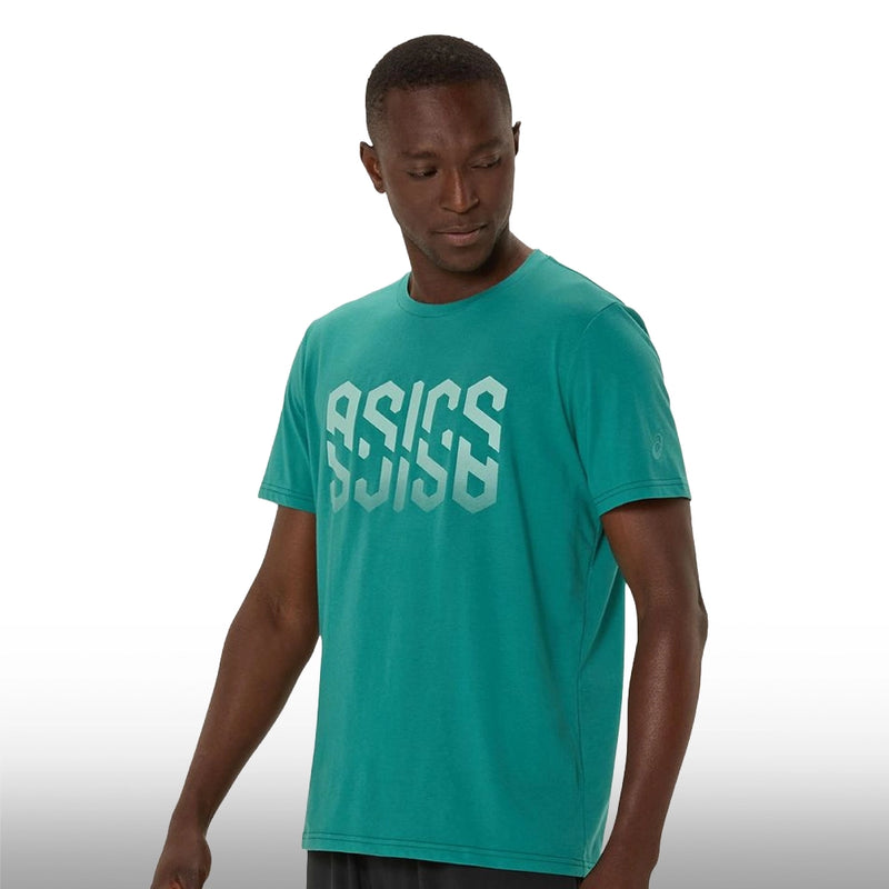 Asics Camiseta HEX Graphic Cotton Blend Tee Hombre Rainy Lake