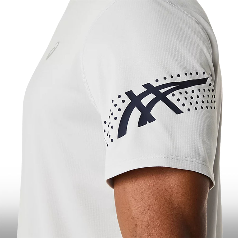 Asics Camiseta Icon SS Hombre Cloud Grey Midnight