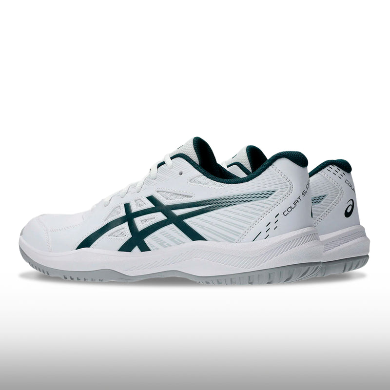 Asics Court Slide 4 Hombre White Saxon Green
