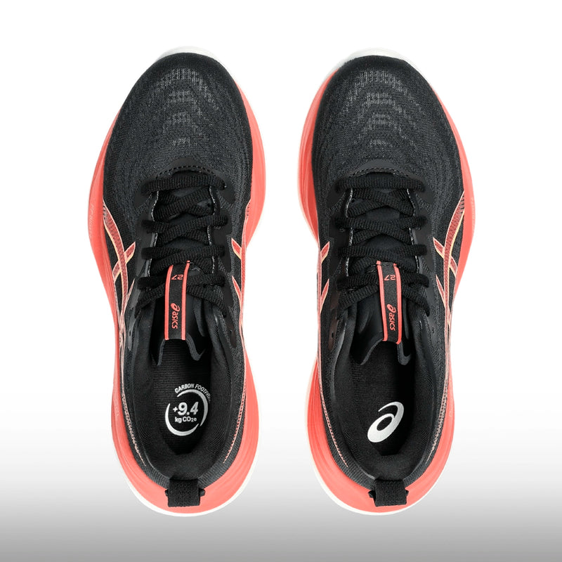 Asics Gel Cumulus 27 Mujer Black Orange Glow