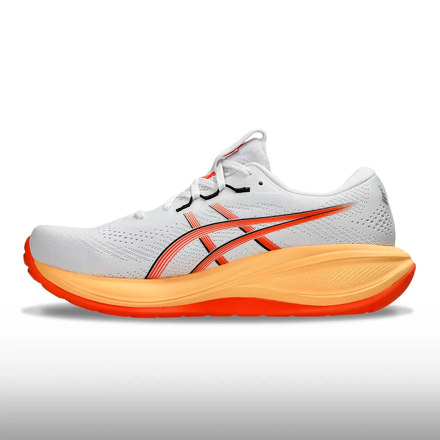 Asics Gel Cumulus 28 Hombre White Energy Orange