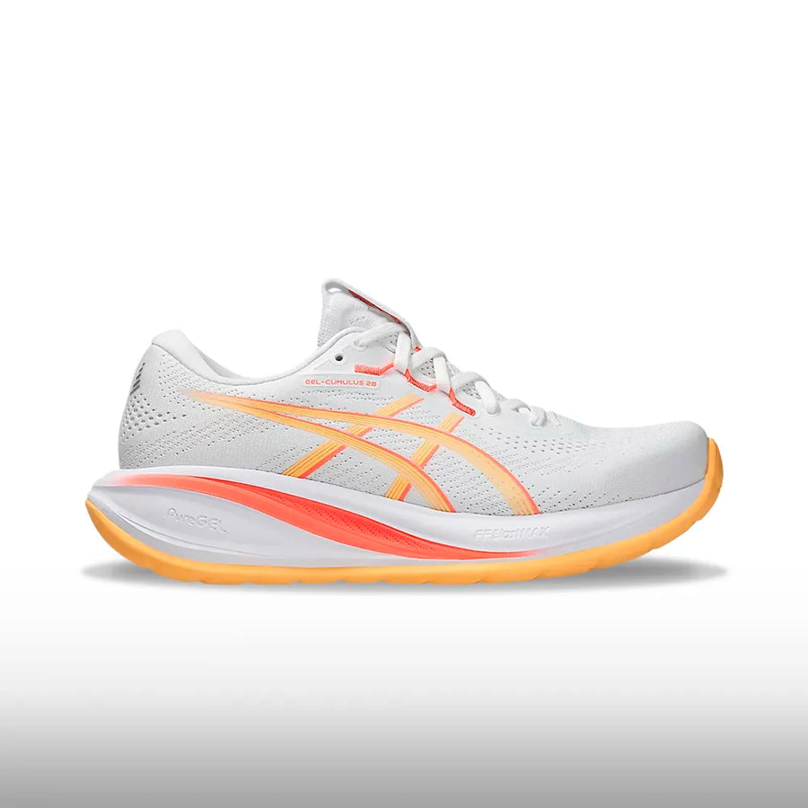 Asics Gel Cumulus 28 Mujer White Orange Glow